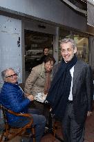 Nicolas Sarkozy And His Son On His Way To Book Signing - Menton