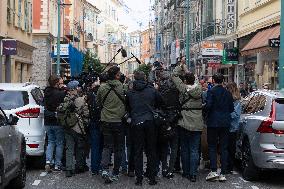 Nicolas Sarkozy And His Son On His Way To Book Signing - Menton