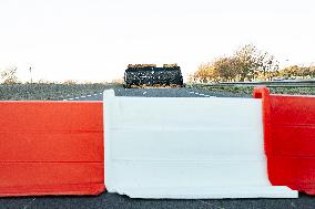 Farmers Blockade On The A64 Motorway Near Carbonne - France