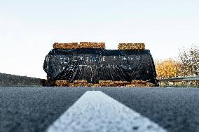 Farmers Blockade On The A64 Motorway Near Carbonne - France