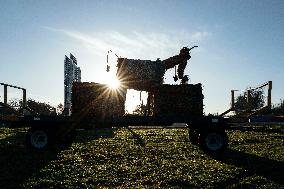 Farmers Blockade On The A64 Motorway Near Carbonne - France