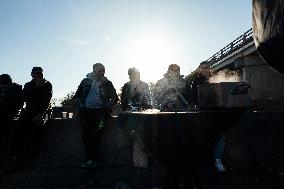 Farmers Blockade On The A64 Motorway Near Carbonne - France