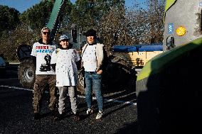 Farmers Blockade On The A64 Motorway Near Carbonne - France