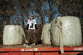 Farmers Blockade On The A64 Motorway Near Carbonne - France
