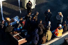 Farmers Blockade On The A64 Motorway Near Carbonne - France