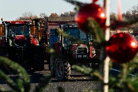Farmers Blockade On The A64 Motorway Near Carbonne - France