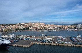 Port of Cagliari in Sardinia, Italy