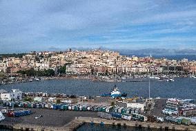 Port of Cagliari in Sardinia, Italy