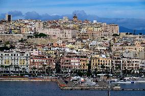 Port of Cagliari in Sardinia, Italy