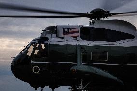 DC: President Trump Departs White House for Army-Navy Football Game