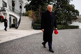 DC: President Trump Departs White House for Army-Navy Football Game