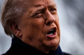 DC: President Trump Departs White House for Army-Navy Football Game