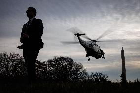 DC: President Trump Departs White House for Army-Navy Football Game