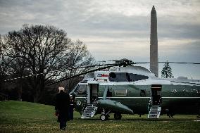 DC: President Trump Departs White House for Army-Navy Football Game