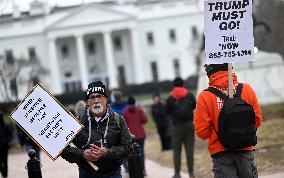 A “Trump Must Go” protest in Washington DC