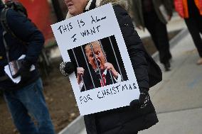 A “Trump Must Go” protest in Washington DC