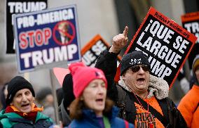 A “Trump Must Go” protest in Washington DC