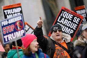 A “Trump Must Go” protest in Washington DC