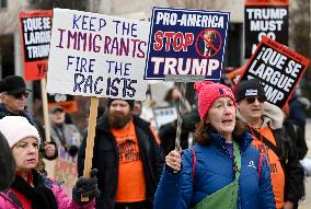 A “Trump Must Go” protest in Washington DC