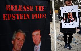 A “Trump Must Go” protest in Washington DC