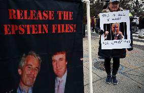 A “Trump Must Go” protest in Washington DC