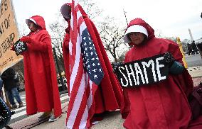 A “Trump Must Go” protest in Washington DC