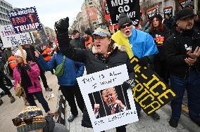 A “Trump Must Go” protest in Washington DC