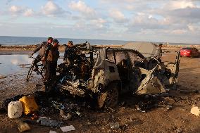 Israeli airstrike on Al-Rashid Street - Gaza City