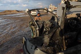 Israeli airstrike on Al-Rashid Street - Gaza City