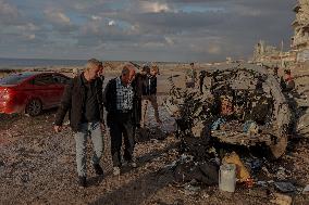 Israeli airstrike on Al-Rashid Street - Gaza City