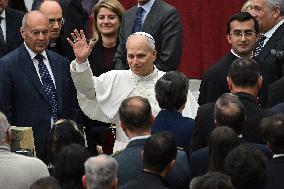 Pope Leo XIV At Audience With Jubilee of Italian Diplomacy Participants - Vatican