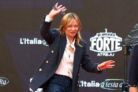 Giorgia Meloni And Daughter At Last Day of Atreyu 2025 - Rome