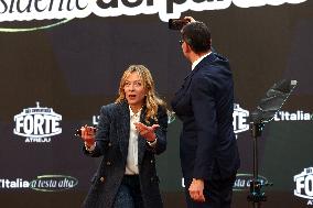 Giorgia Meloni And Daughter At Last Day of Atreyu 2025 - Rome