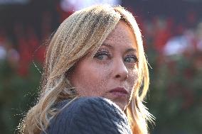 Giorgia Meloni And Daughter At Last Day of Atreyu 2025 - Rome