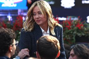 Giorgia Meloni And Daughter At Last Day of Atreyu 2025 - Rome