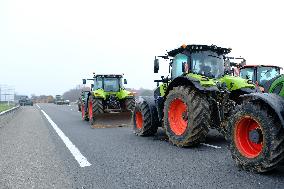 Farmers Protest And Blockade On Highway A64 - France