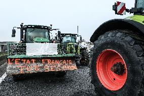 Farmers Protest And Blockade On Highway A64 - France