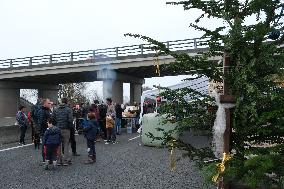 Farmers Protest And Blockade On Highway A64 - France