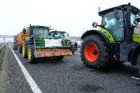 Farmers Protest And Blockade On Highway A64 - France