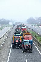 Farmers Protest And Blockade On Highway A64 - France