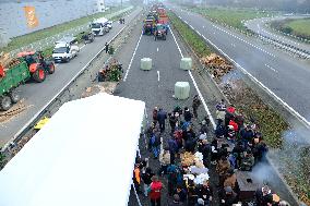 Farmers Protest And Blockade On Highway A64 - France