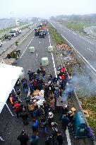Farmers Protest And Blockade On Highway A64 - France