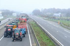 Farmers Protest And Blockade On Highway A64 - France
