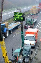 Farmers Protest And Blockade On Highway A64 - France