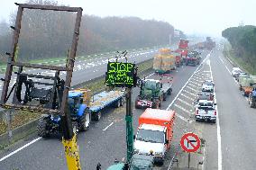 Farmers Protest And Blockade On Highway A64 - France