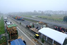 Farmers Protest And Blockade On Highway A64 - France