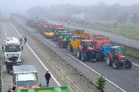Farmers Protest And Blockade On Highway A64 - France