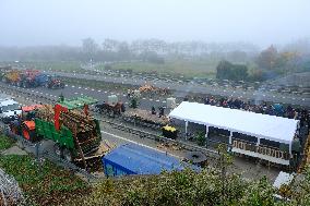 Farmers Protest And Blockade On Highway A64 - France