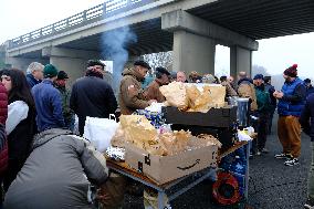 Farmers Protest And Blockade On Highway A64 - France