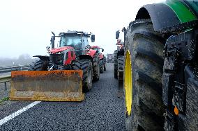Farmers Protest And Blockade On Highway A64 - France